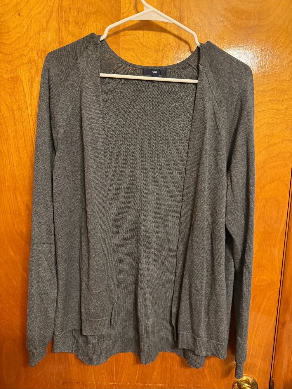 GAP Women's Open-Front Charcoal Gray Cardigan